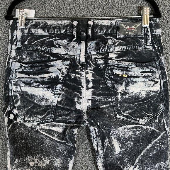 Robin's Jeans Motard Tie Dye Zipper Moto Jeans - Men's Size 29*32 - Blue - Picture 4 of 10